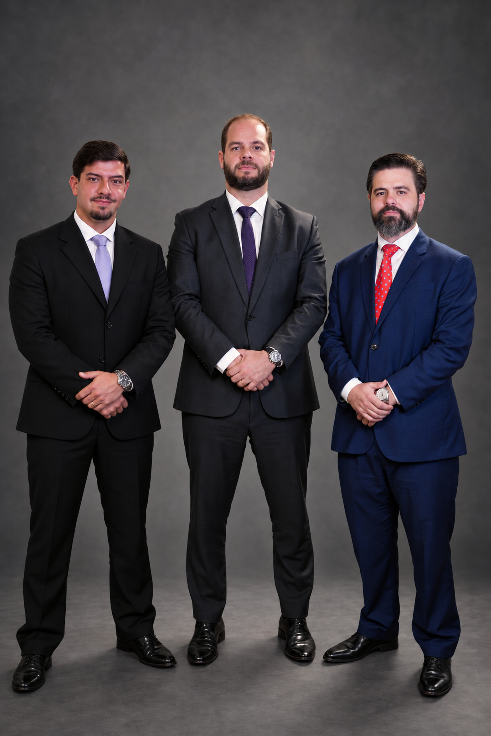 Os sócios Homero Mariano de Carvalho, ao centro, Luiz Gustavo de Castro Campos Rocha, à esquerda, e Danilo de Jesus Mrofka, à direita